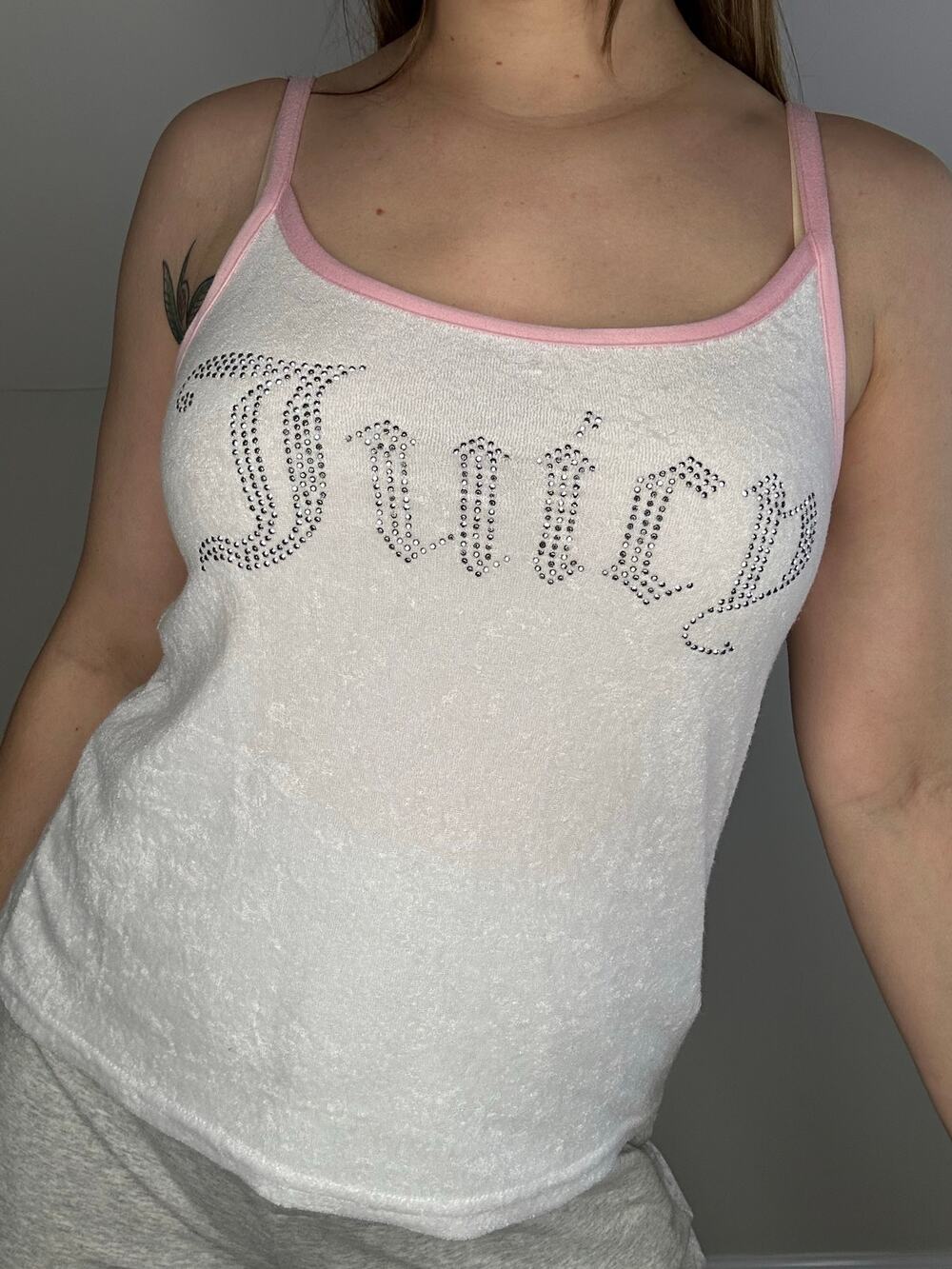 Juicy White Terry Cloth Tank